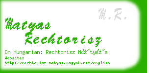 matyas rechtorisz business card